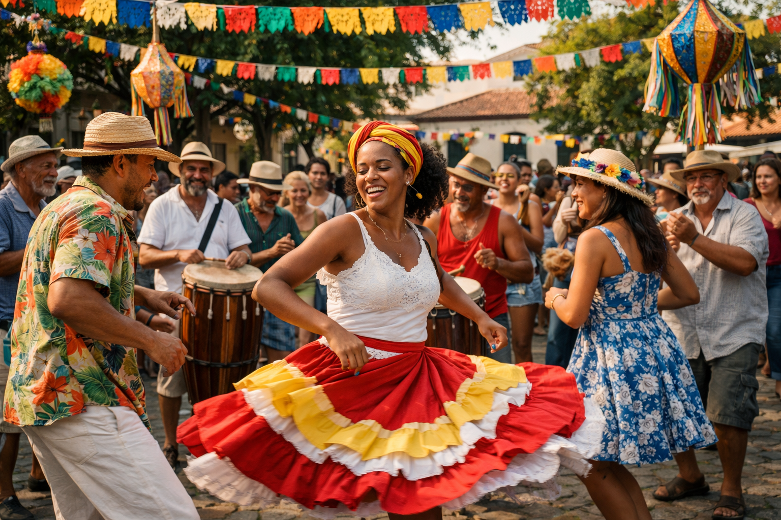 Celebração popular com dança e música no Brasil
